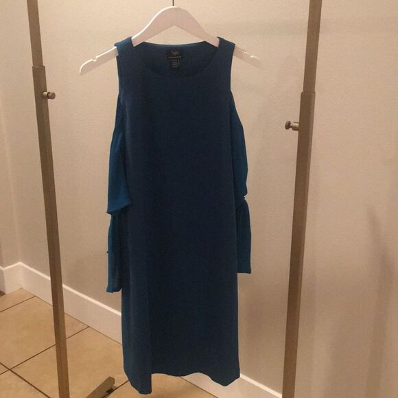 Maternity Dress teal blue Baby shower Size XS feminine fancy - Picture 7 of 7